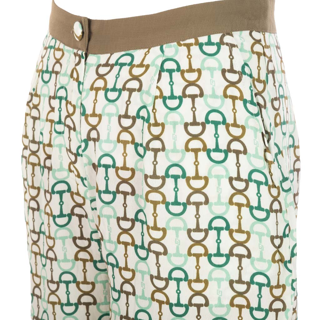 PANTALONI DONNA GAUDI' CON STAMPA E PINCES - COL. FAIREST JADE