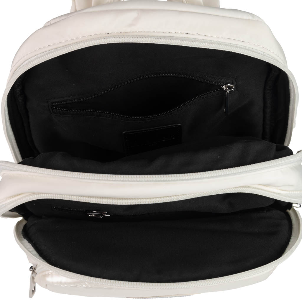 ZAINO DONNA BLAUER IN NYLON ED ECOPELLE - COL. BIANCO