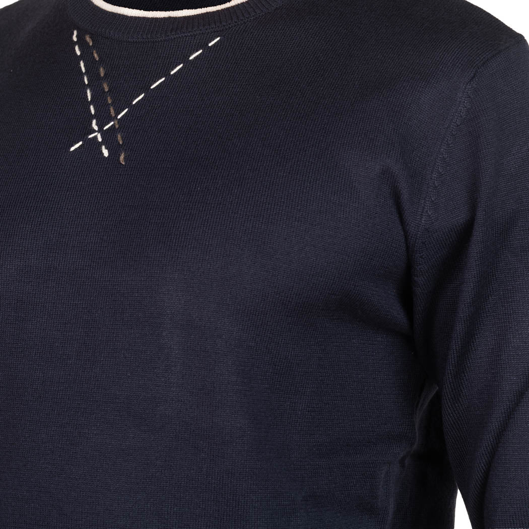 MAGLIONCINO UOMO SEINSE CON RICAMI IN CONTRASTO COLORE - Colori disponibili: 2