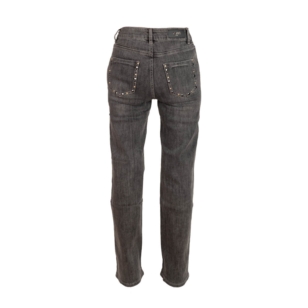 JEANS DONNA GAUDI' EFFETTO USED CON BORCHIE