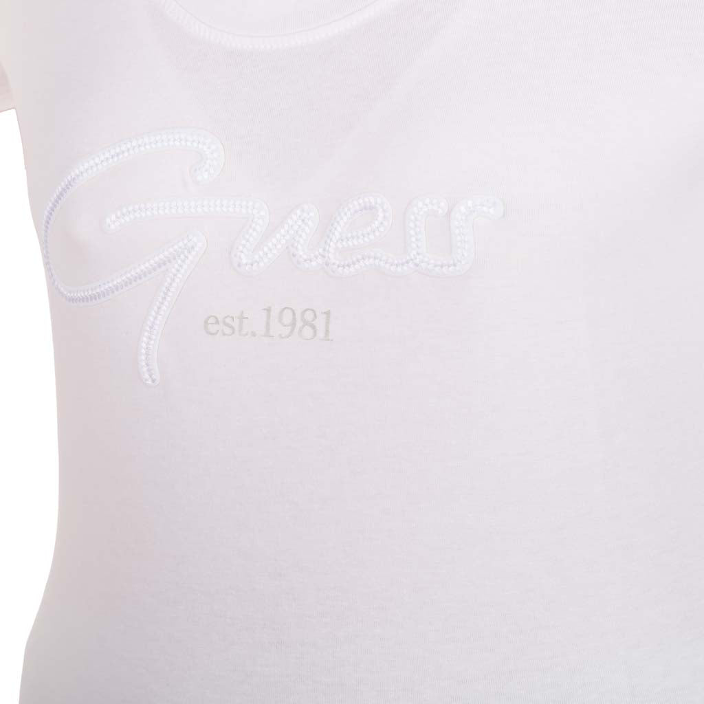 T-SHIRT DONNA GUESS CON LOGO FRONTALE RICAMATO - Colori disponibili: 3