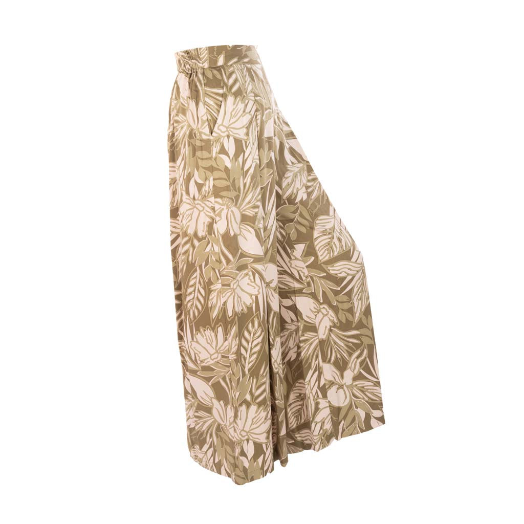 PANTALONE DONNA GAUDI' CON STAMPA FOLIAGE - COL. SALICE