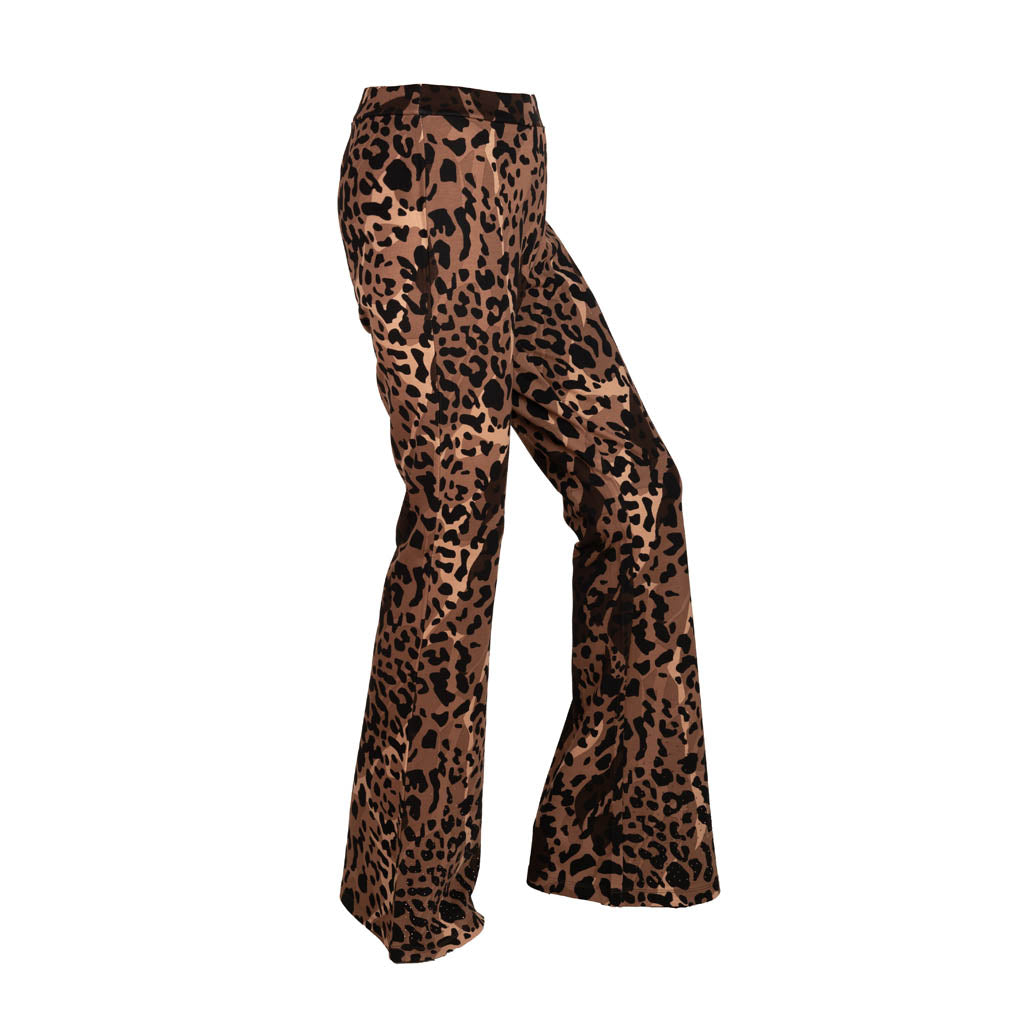 PANTALONI DONNA LIU JO BETTER CON STAMPA ANIMALIER - COL. CIOCCOLATO