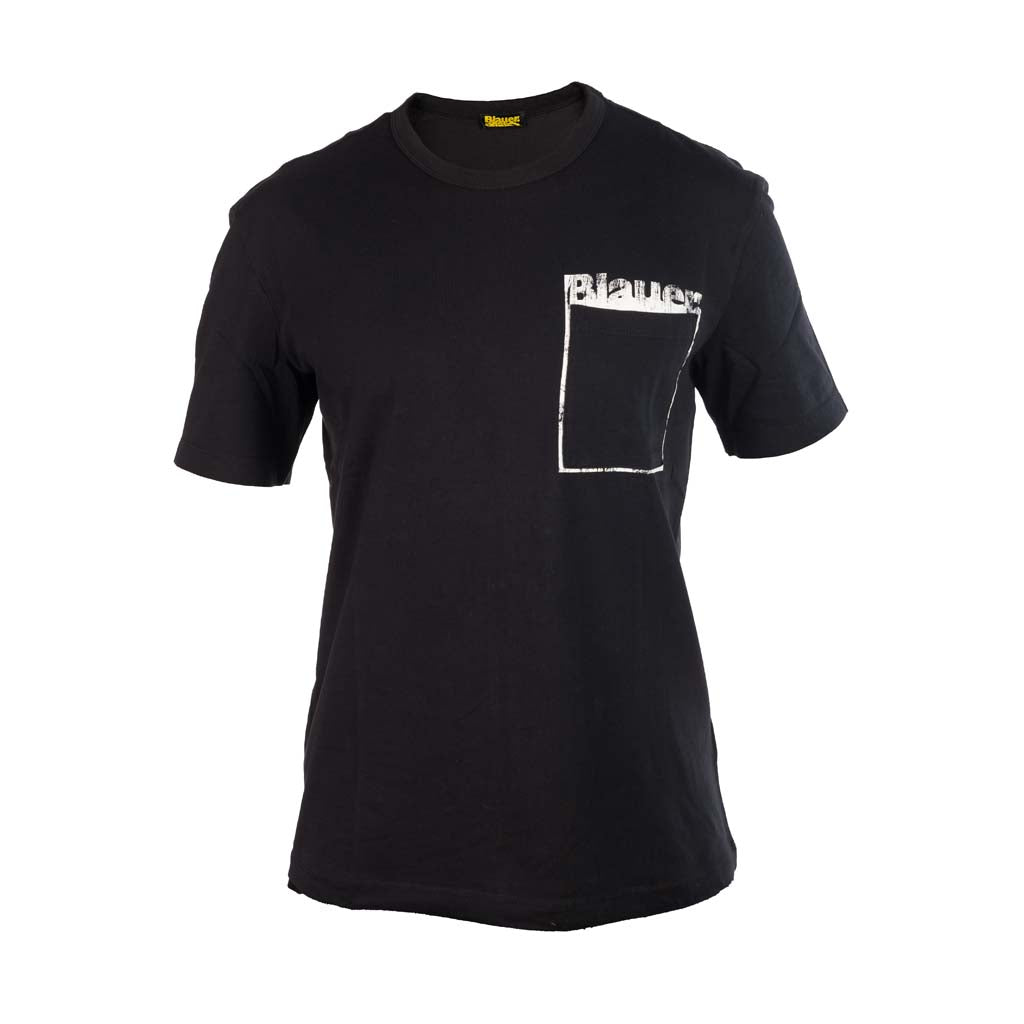 T-SHIRT UOMO BLAUER CON TASCHINO FRONTALE E MAXI STAMPA SUL RETRO - Colori disponibili: 2