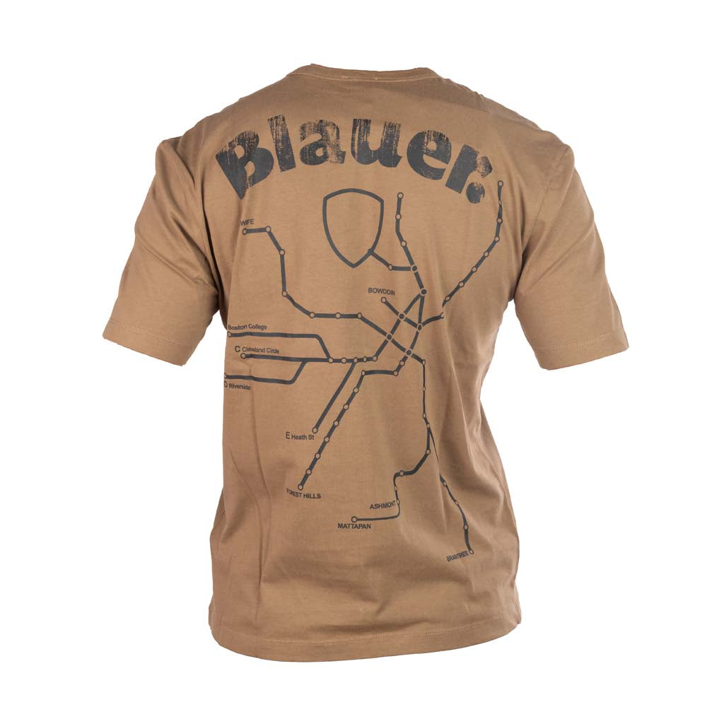 T-SHIRT UOMO BLAUER CON TASCHINO FRONTALE E MAXI STAMPA SUL RETRO - Colori disponibili: 2