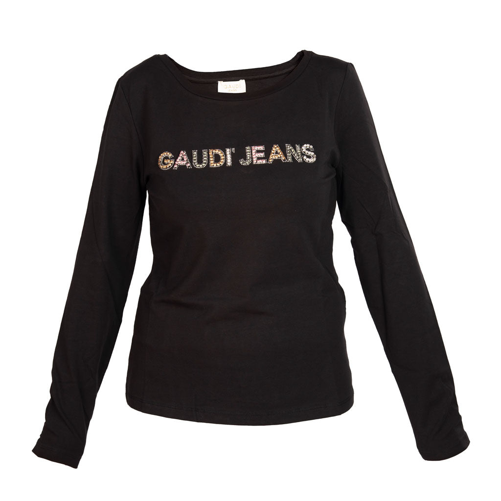 T-SHIRT DONNA GAUDì IN JERSEY DI COTONE - COL. NERO
