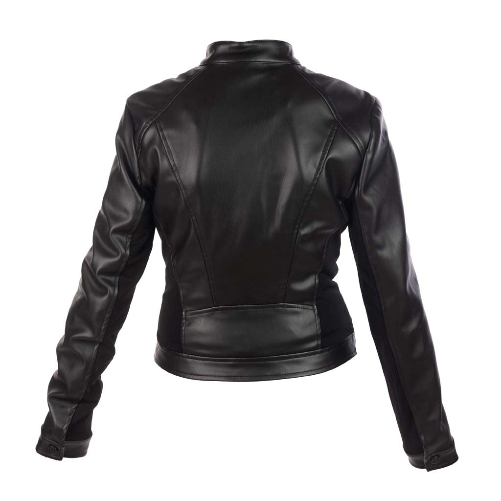 GIACCA BIKER DONNA GUESS IN FINTA PELLE - COL. NERO