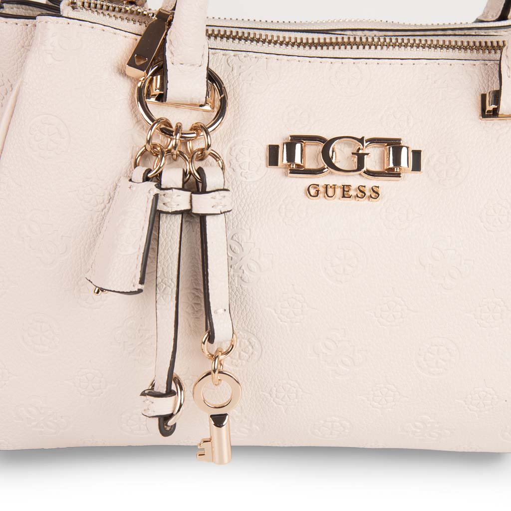 BORSA DONNA GUESS LOGO 4G PEONY CON CHARM - COL. AVORIO