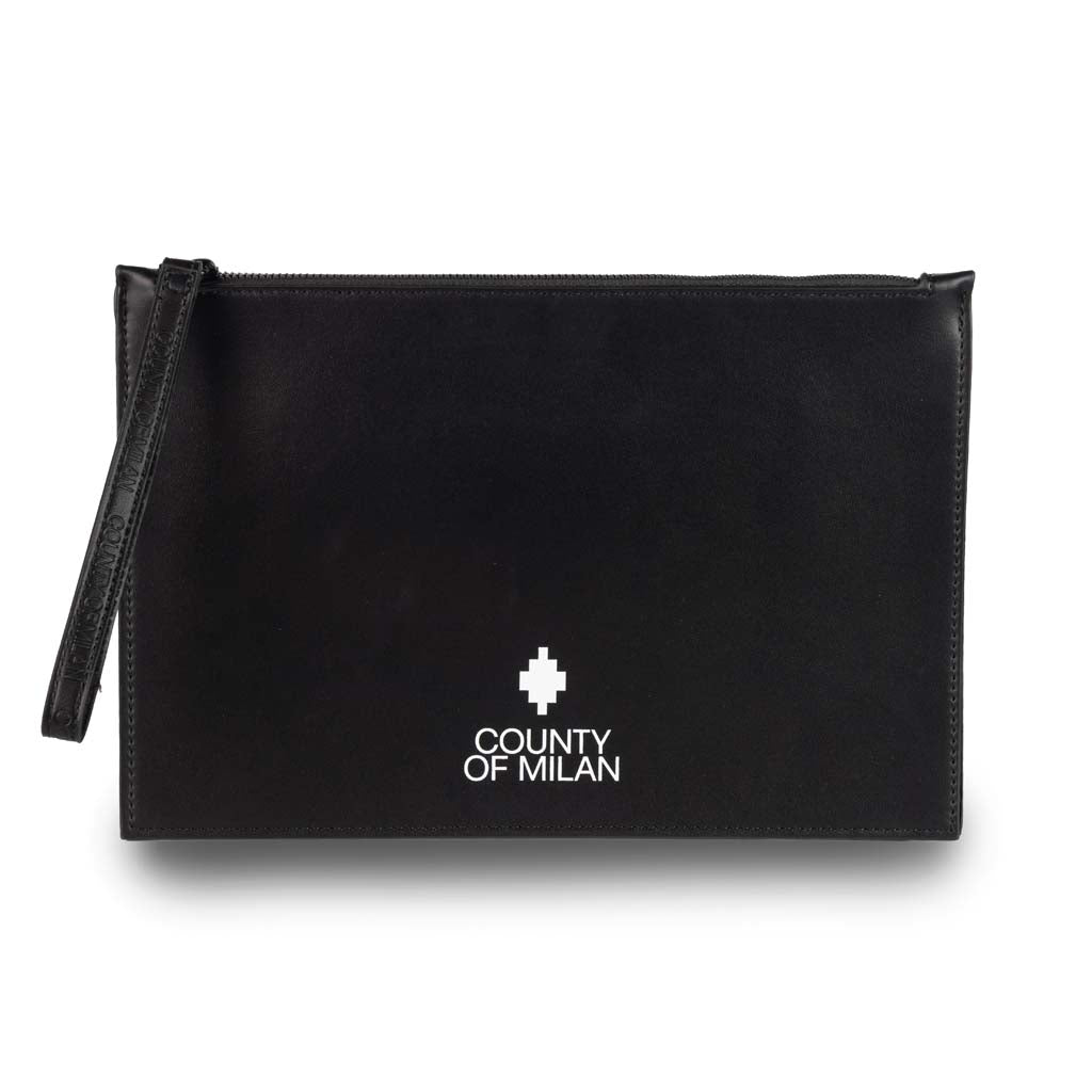 POCHETTE UOMO COUNTY OF MILAN IN ECOPELLE - COL. NERO