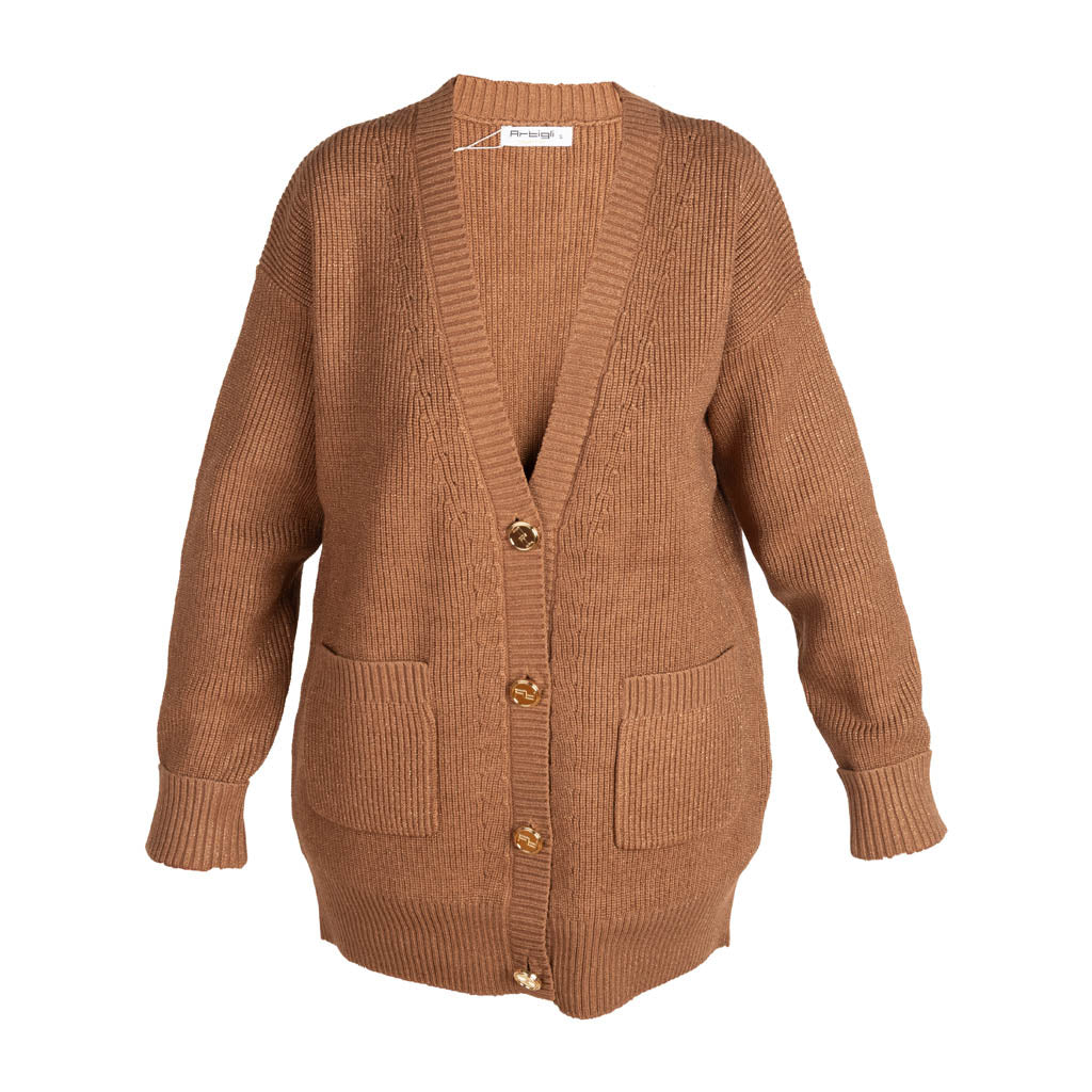 CARDIGAN LUNGO DONNA ARTIGLI CON TASCHE - Colori disponibili: 2