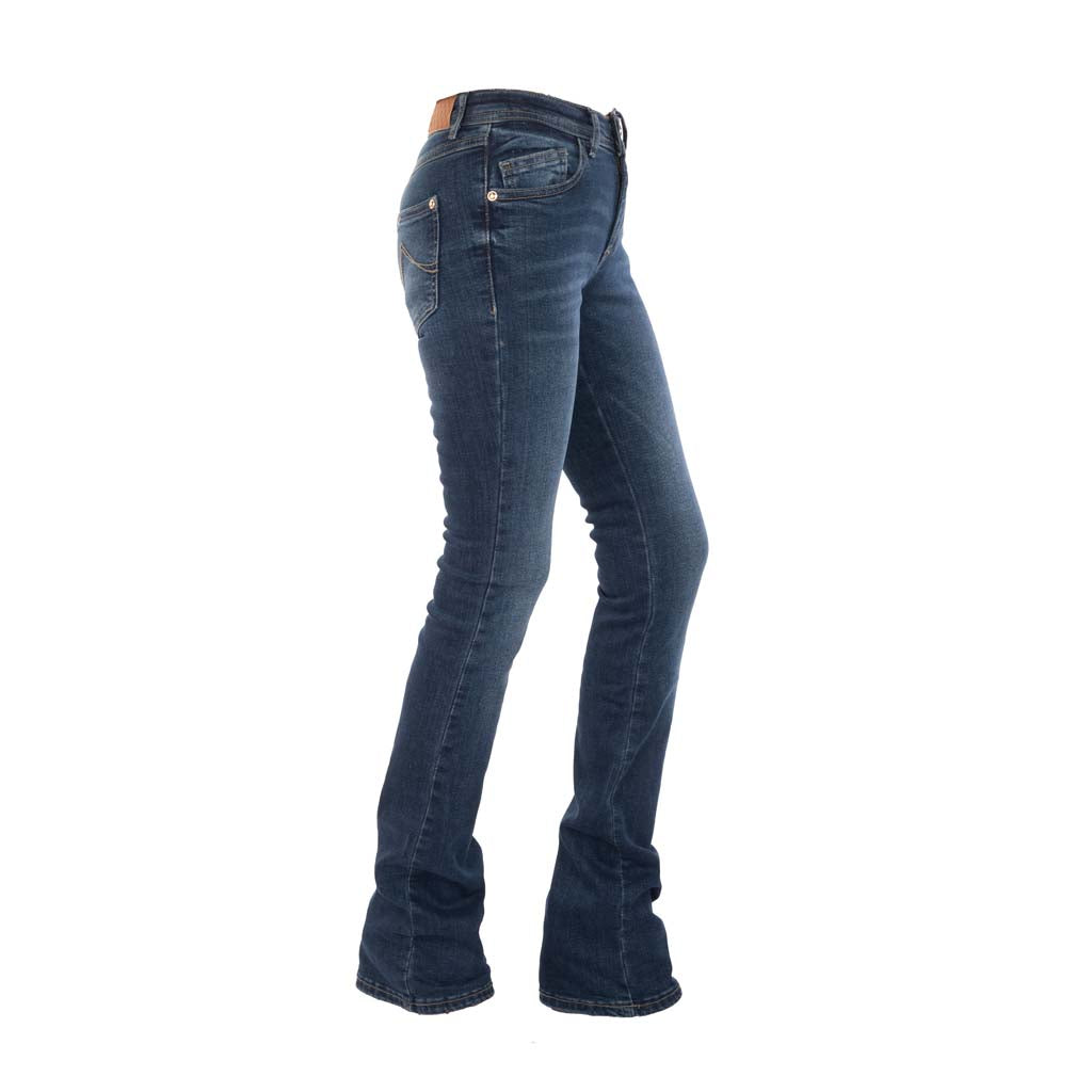 JEANS BOOTCUT DONNA GAUDI' IN DENIM DI COTONE STRETCH - COL. BLU DENIM