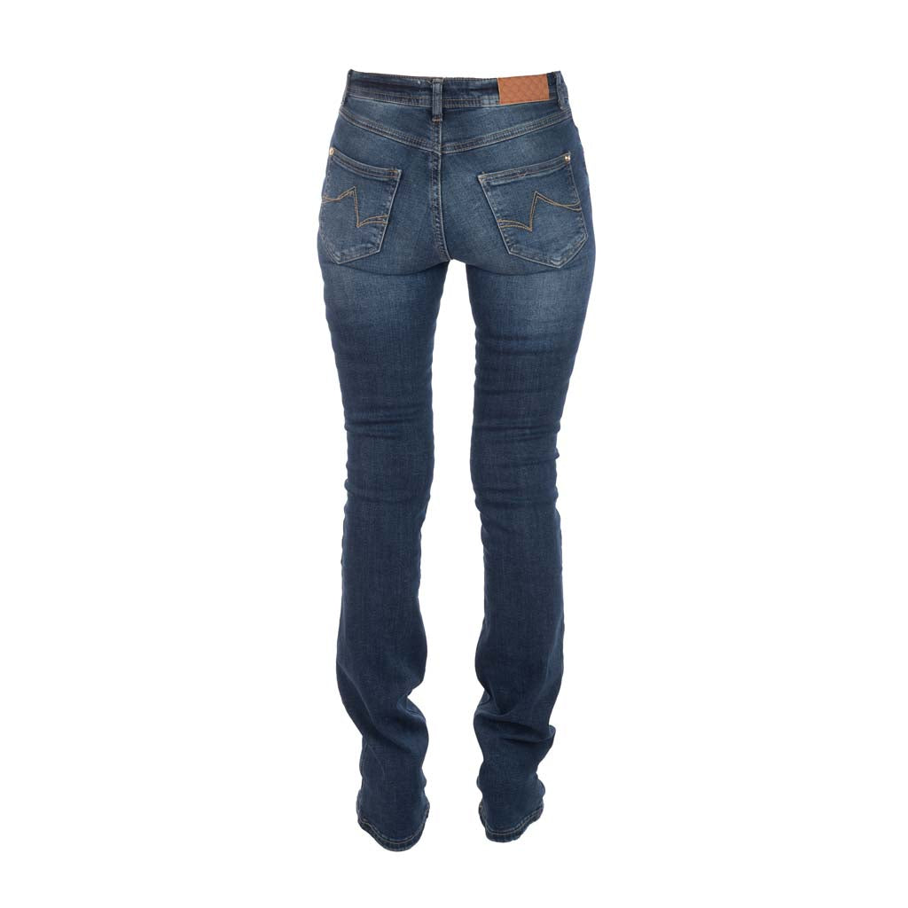 JEANS BOOTCUT DONNA GAUDI' IN DENIM DI COTONE STRETCH - COL. BLU DENIM