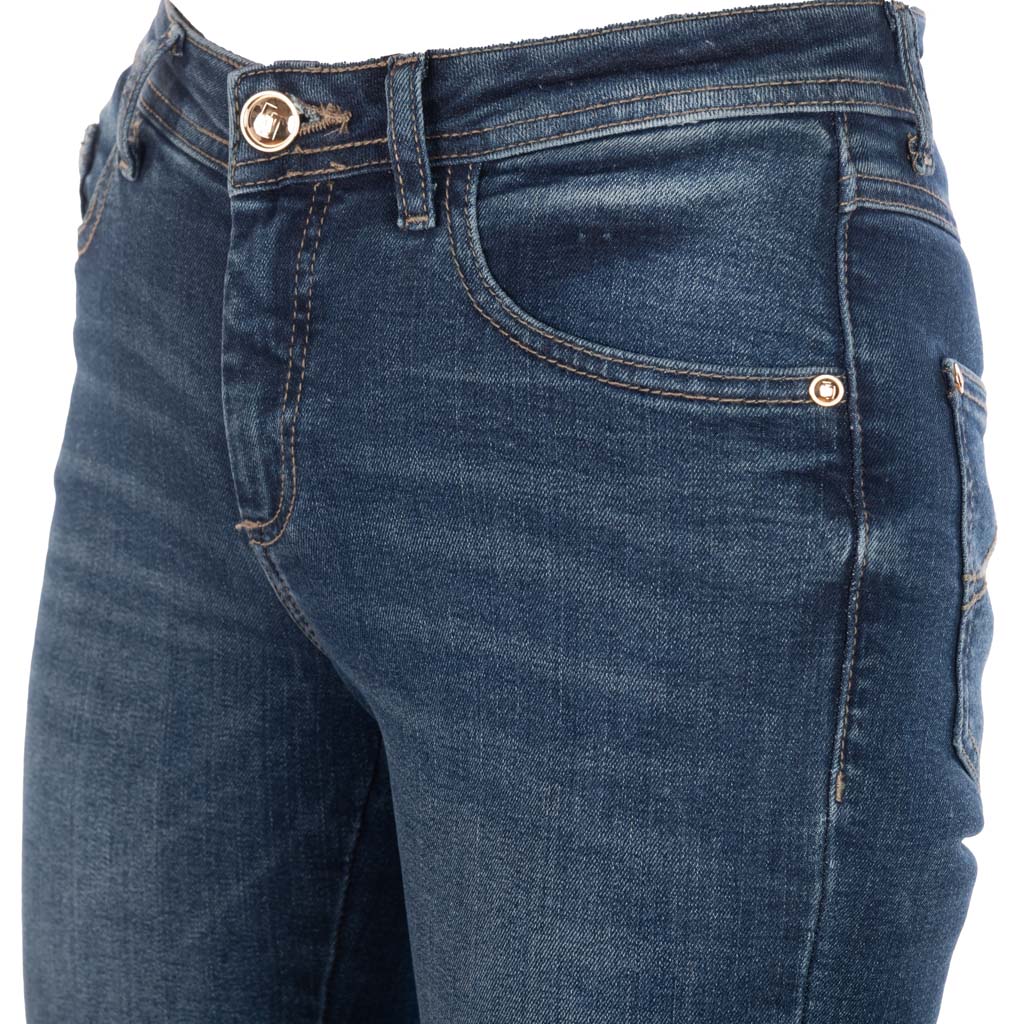 JEANS BOOTCUT DONNA GAUDI' IN DENIM DI COTONE STRETCH - COL. BLU DENIM