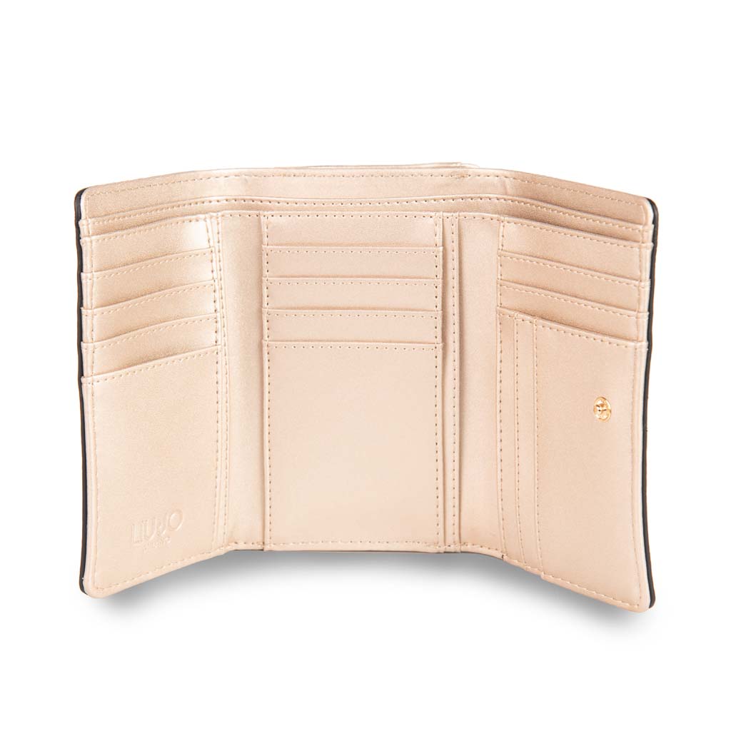 PORTAFOGLIO DONNA LIU JO CON LOGO METALLICO - COL. NERO