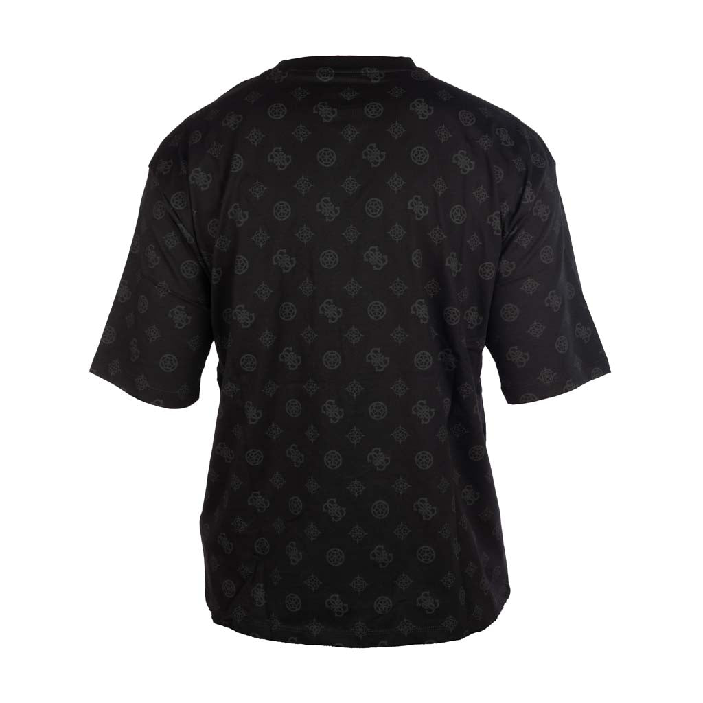 T-SHIRT UOMO GUESS CON LOGO STAMPATO ALL OVER - COL. NERO