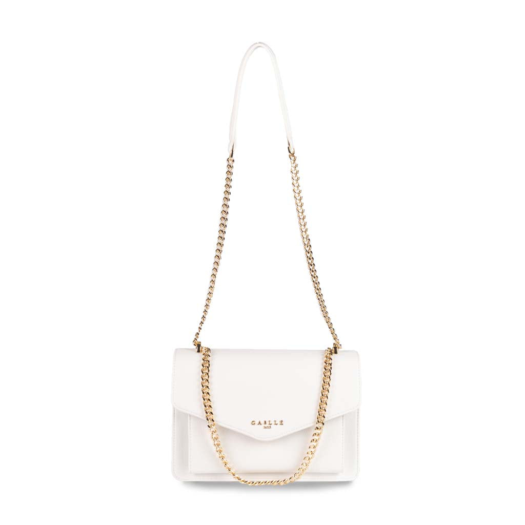 BORSA DONNA GAELLE IN ECOPELLE CON MANICO IN CATENA - COL. BIANCO