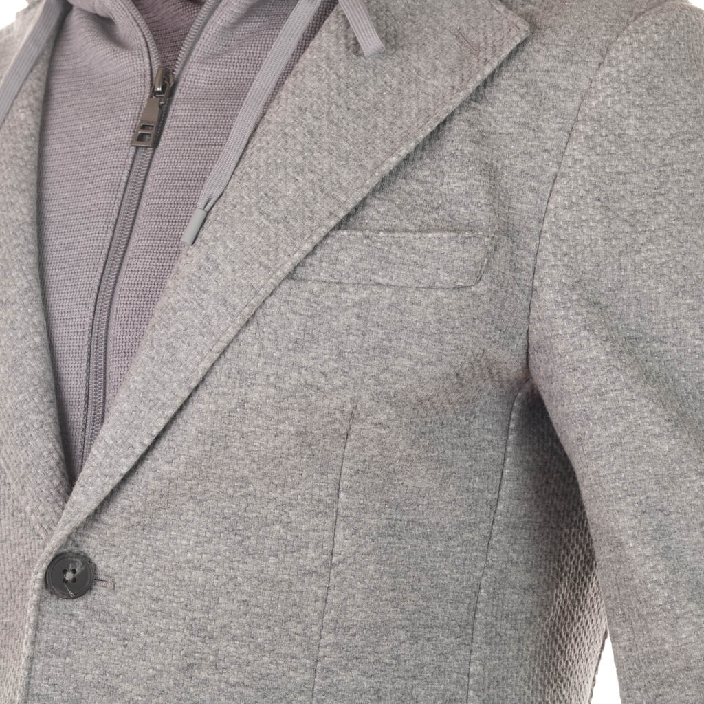 GIACCA UOMO SEINSE CON CAPPUCCIO - COL. PERLA