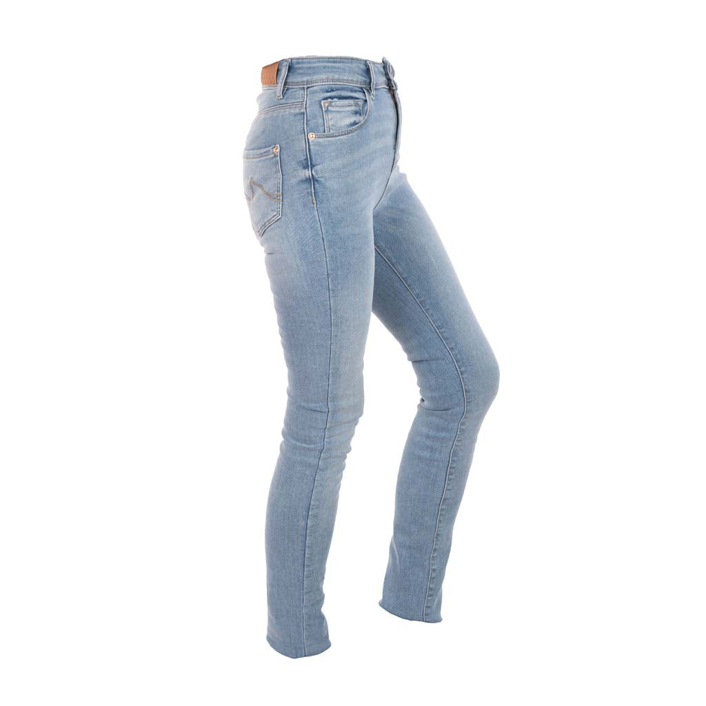 JEANS DONNA GAUDI' SKINNY FIT IN DENIM DI COTONE EFFETTO USED - COL. BLU DENIM