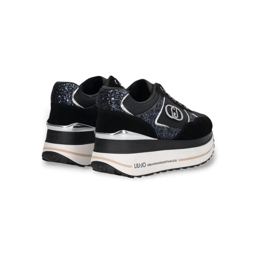SNEAKERS LIU JO SUPER PLATFORM IN GLITTER E NYLON COL.NERO