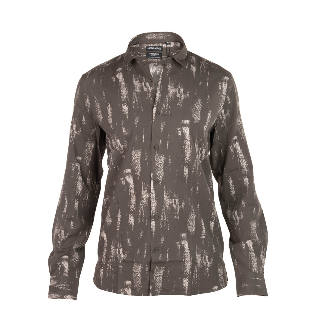 CAMICIA UOMO ANTONY MORATO MOD. "BARCELLONA" IN MISTO COTONE STAMPATO . COL. MILITARE SCURO
