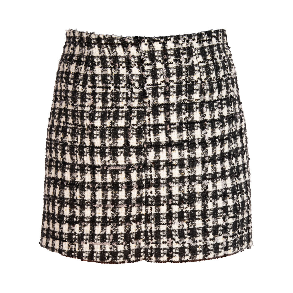 MINIGONNA DONNA ARTIGLI BOUCLE - COL. NERO / PANNA
