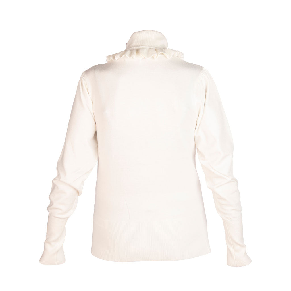 MAGLIA DOLCEVITA DONNA ARTIGLI CON RUCHES SUL COLLO - COL. PANNA