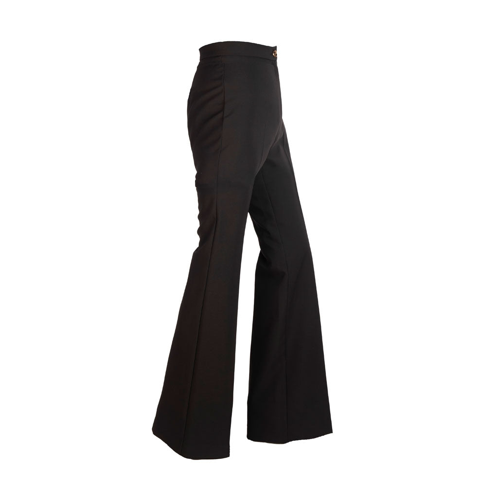 PANTALONE DONNA ARTIGLI VITA ALTA A ZAMPA - COL. NERO