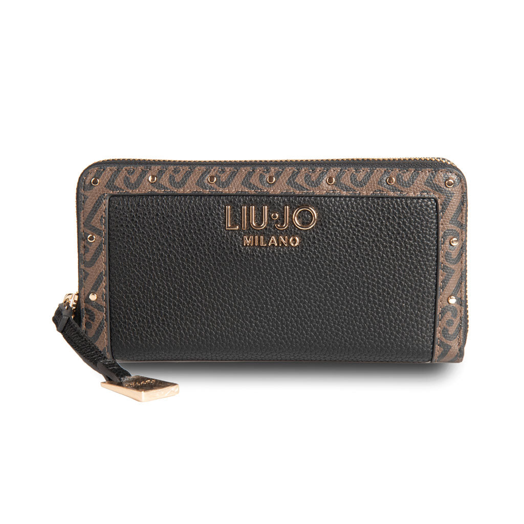 PORTAFOGLIO DONNA LIU JO IN ECOPELLE MONOGRAM - COL. NERO