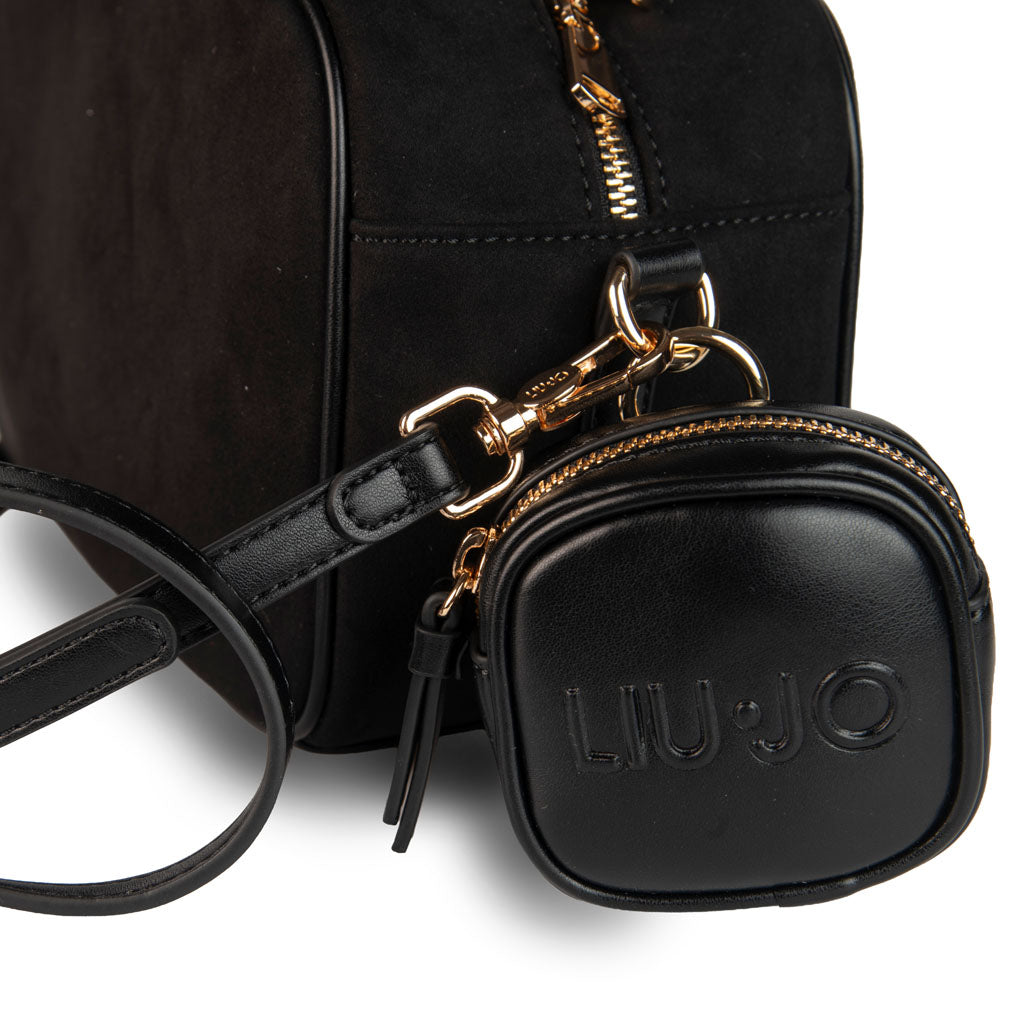BORSA DONNA LIU JO CON LOGO E CHARM PORTAMONETE - COL. NERO
