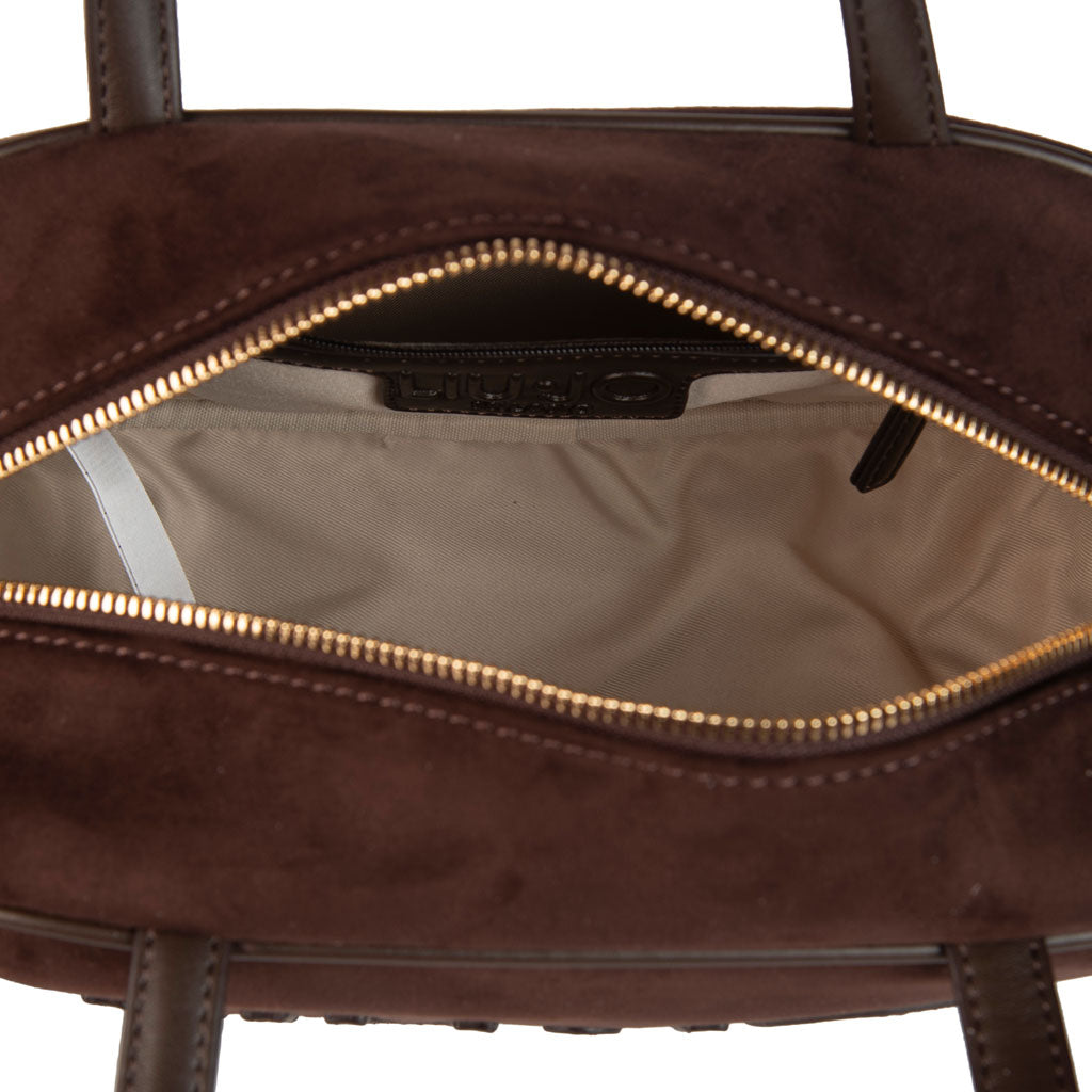 BORSA DONNA LIU JO CON LOGO E CHARM PORTAMONETE - COL. MARRONE SCURO