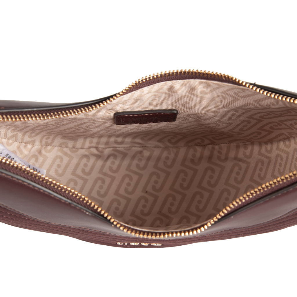 BORSETTA HOBO DONNA LIU JO IN ECOPELLE E TESSUTO - COL. RED AUBERGINE