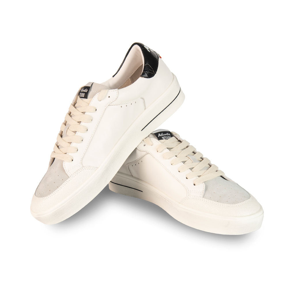 SNEAKERS UOMO ATLANTIC STARS MOD. "ATLANTA" IN PELLE - COL. BEIGE / GRIGIO