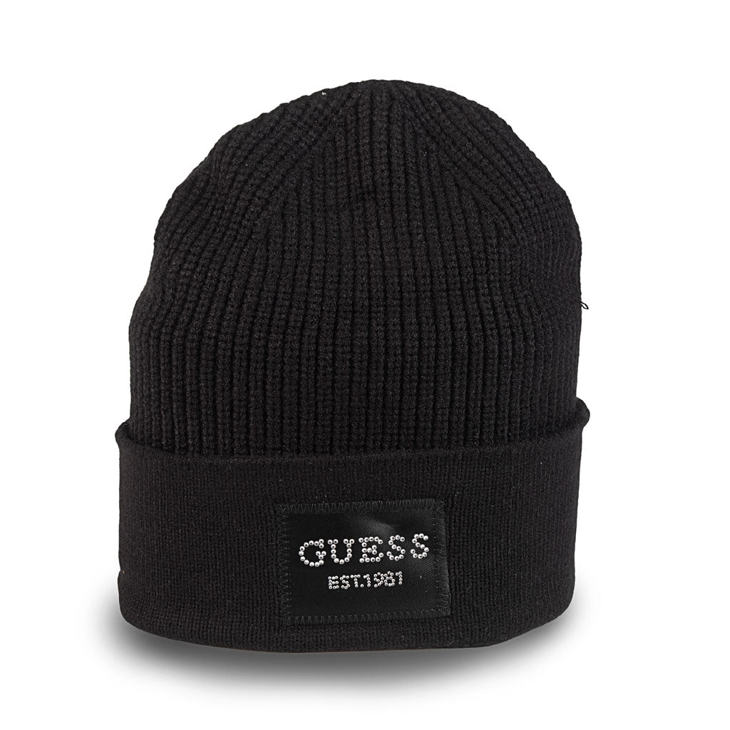 CUFFIA DONNA GUESS IN MISTO VISCOSA CON PATCH LOGATA CON STRASS - Colori disponibili: 2