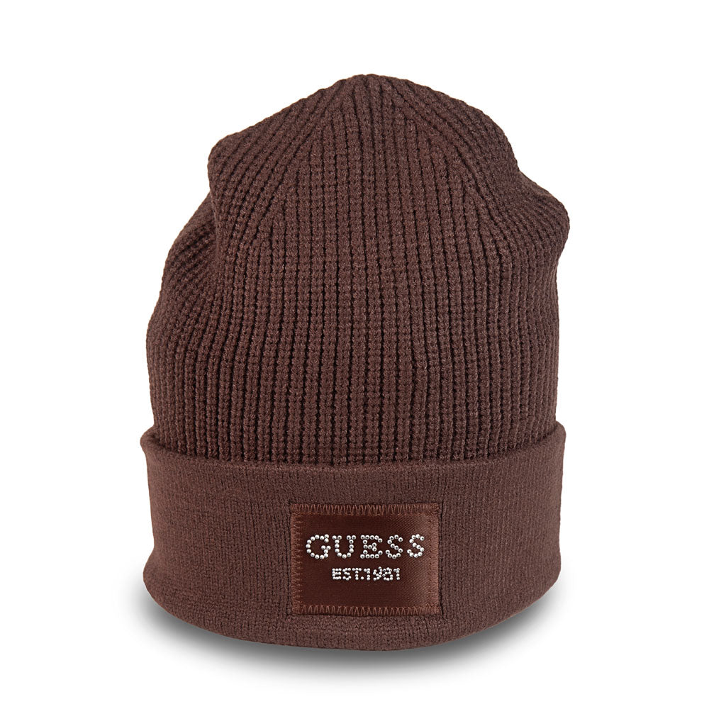 CUFFIA DONNA GUESS IN MISTO VISCOSA CON PATCH LOGATA CON STRASS - Colori disponibili: 2