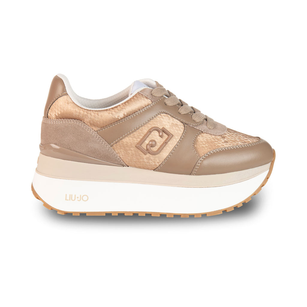 SNEAKERS DONNA LIU JO IN PELLE - COL. HAVANA