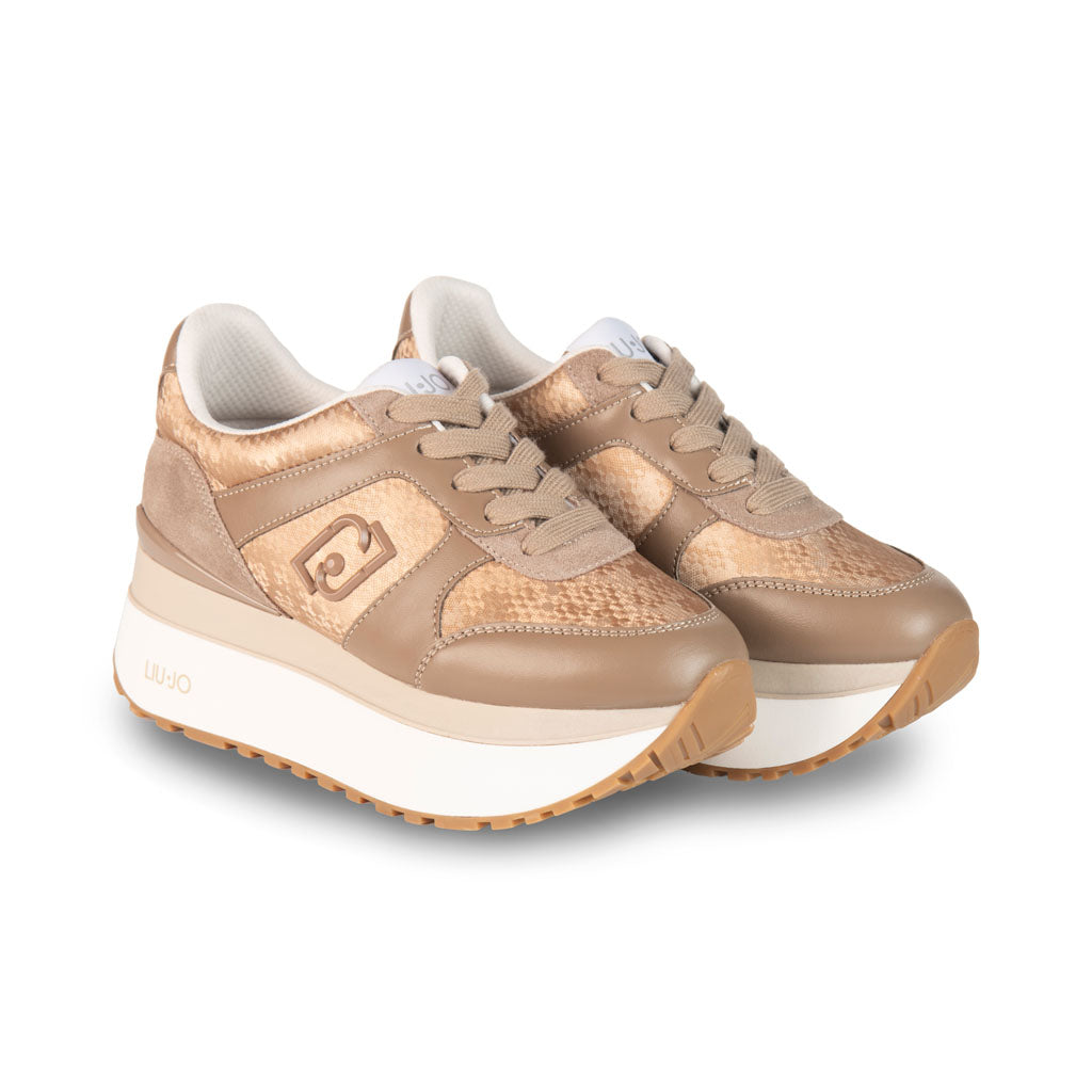 SNEAKERS DONNA LIU JO IN PELLE - COL. HAVANA