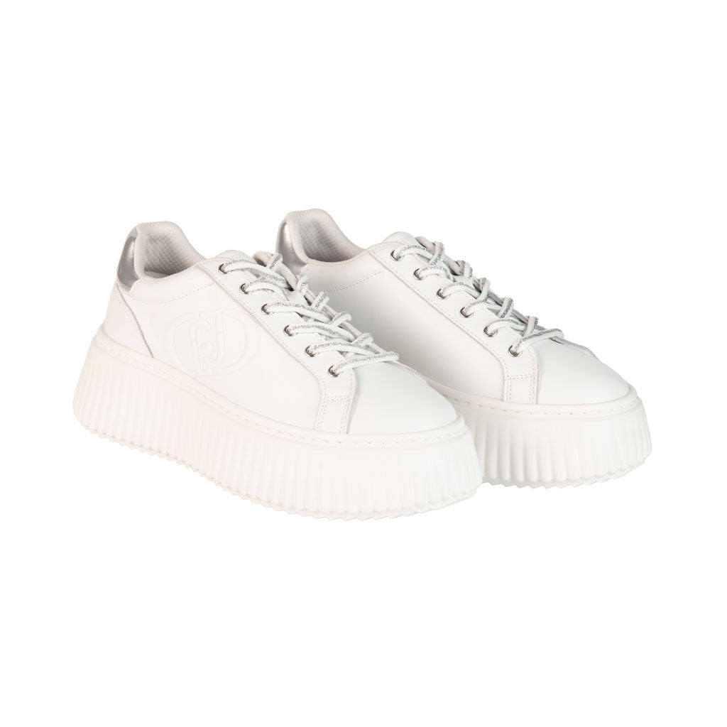 SNEAKERS DONNA LIU JO CON DETTAGLI METALLICI - COL. BIANCO / ARGENTO