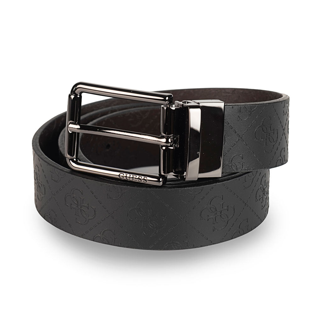 CINTURA UOMO GUESS REVERSIBILE IN ECOPELLE - COL. NERO