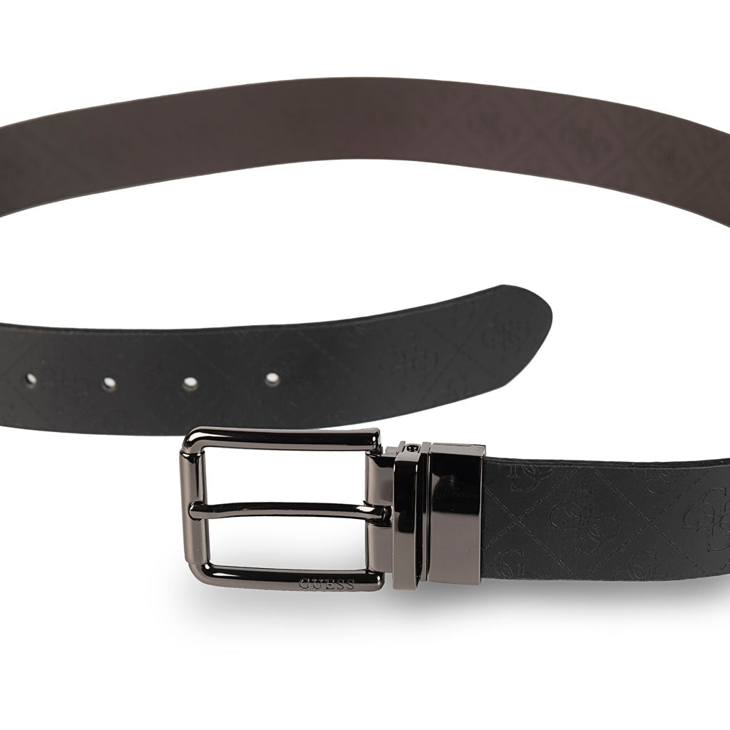 CINTURA UOMO GUESS REVERSIBILE IN ECOPELLE - COL. NERO