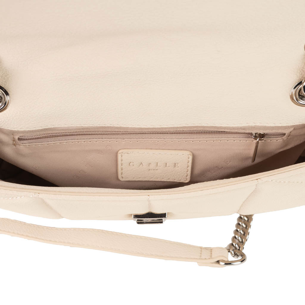 BORSA A TRACOLLA DONNA GAELLE IN ECOPELLE CON CATENA - COL. BURRO