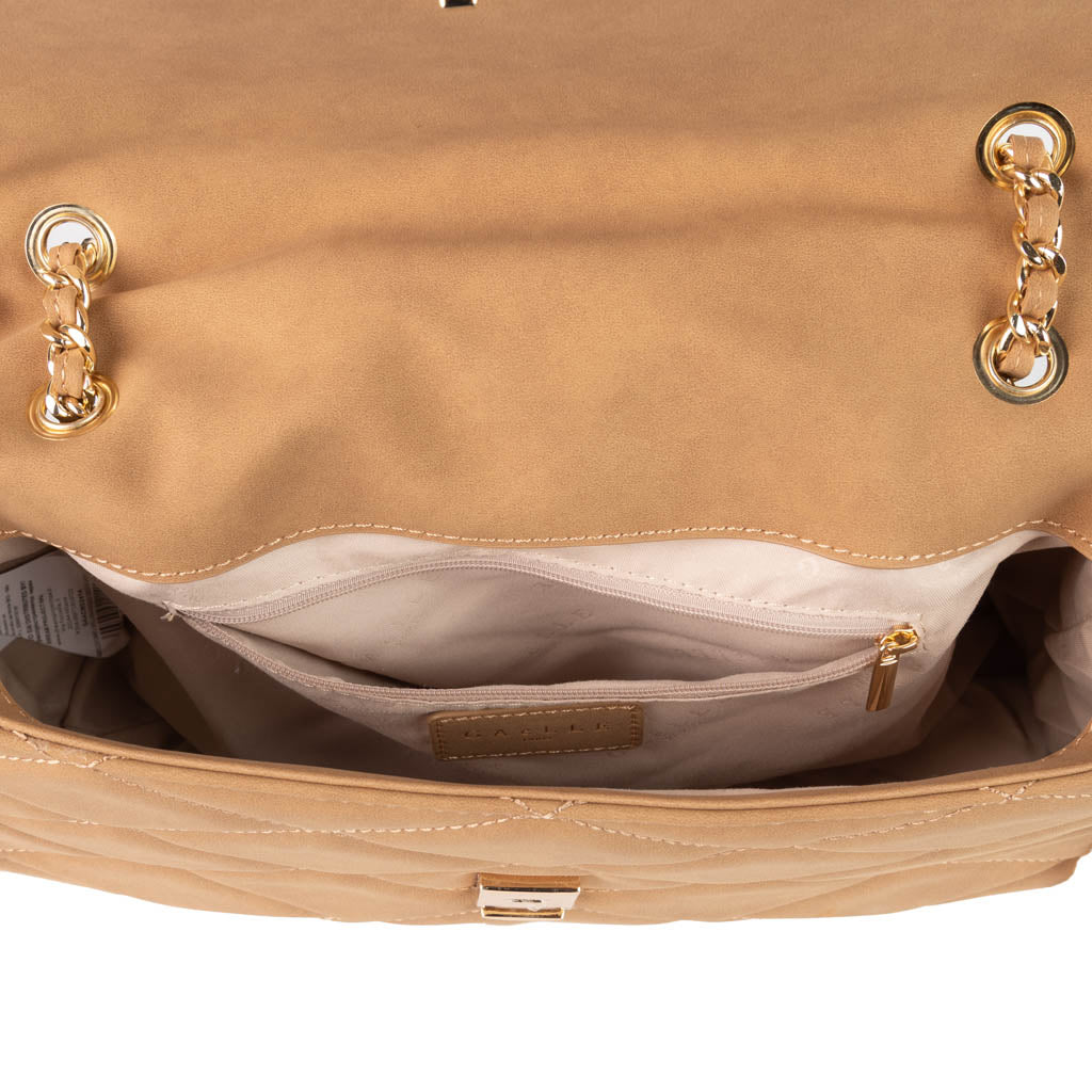 BORSA A TRACOLLA GRANDE DONNA GAELLE CON ECOMONTONE - COL. CAMMELLO