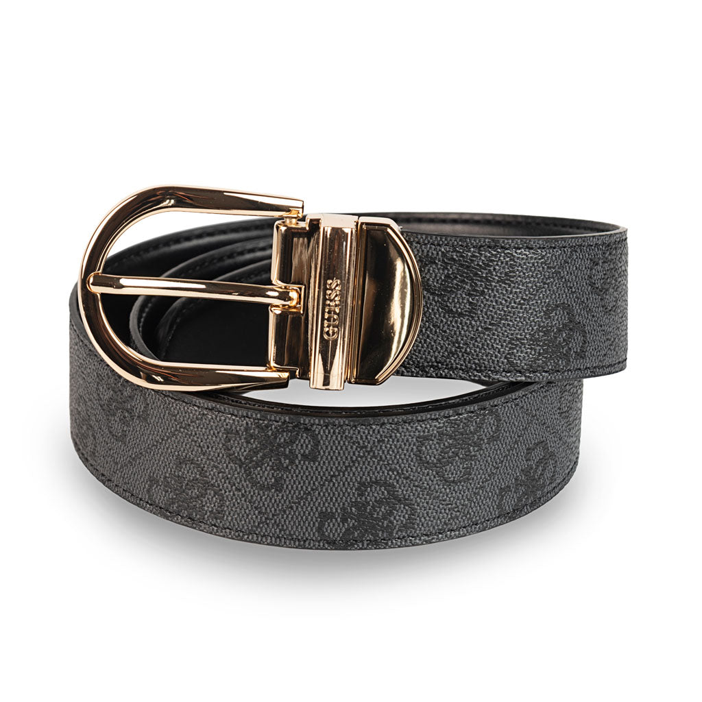 CINTURA DONNA GUESS CON LOGO ALL OVER - COL. COAL