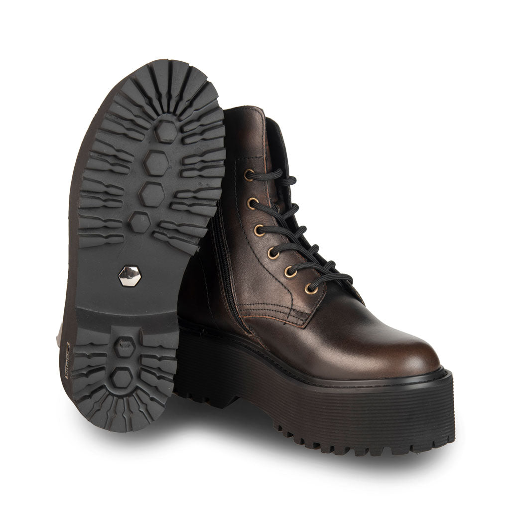 ANFIBI DONNA CULT MOD. "AXL" CON LACCI - COL. NERO / MARRONE