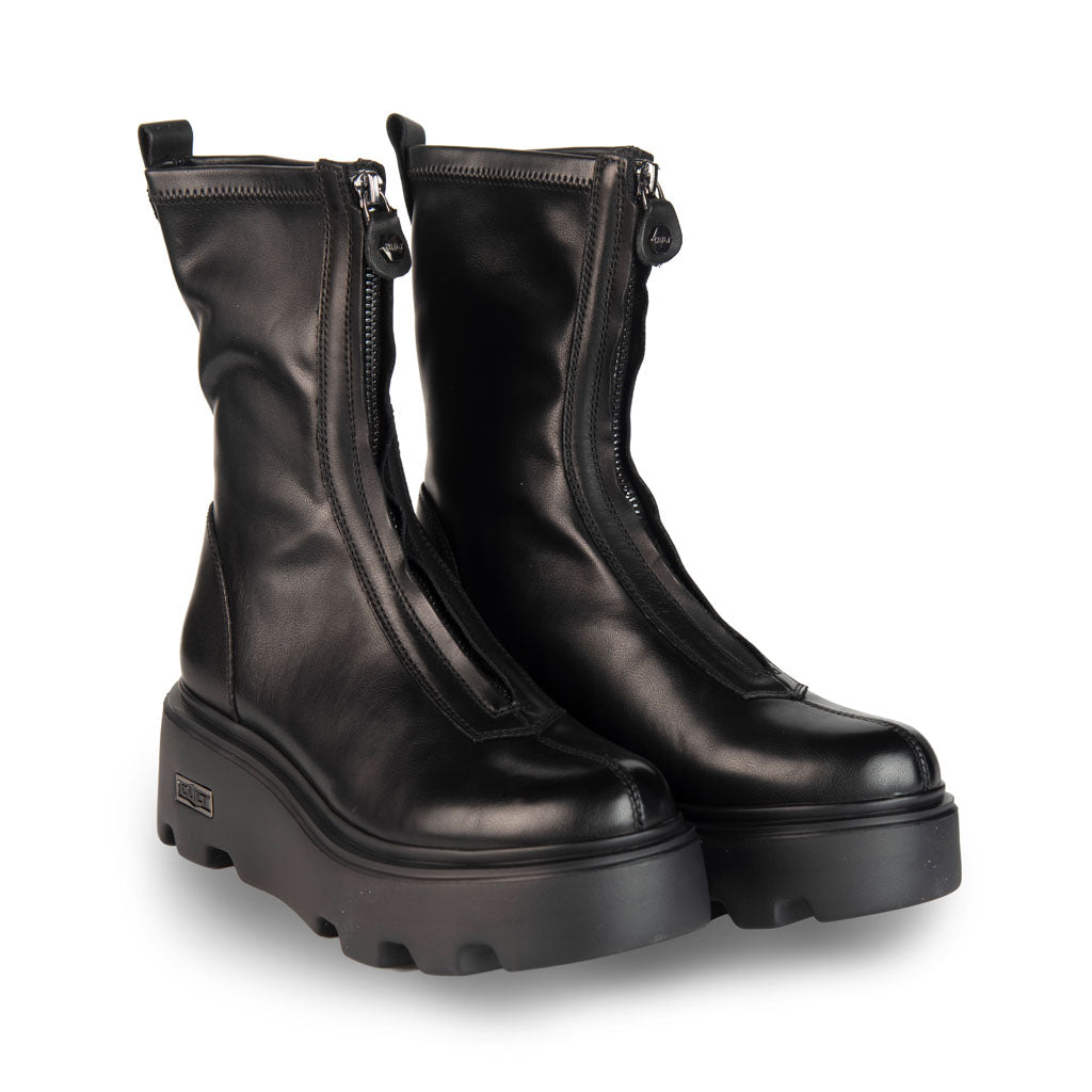 STIVALETTI DONNA CULT IN PELLE CON ZIP - COL. NERO