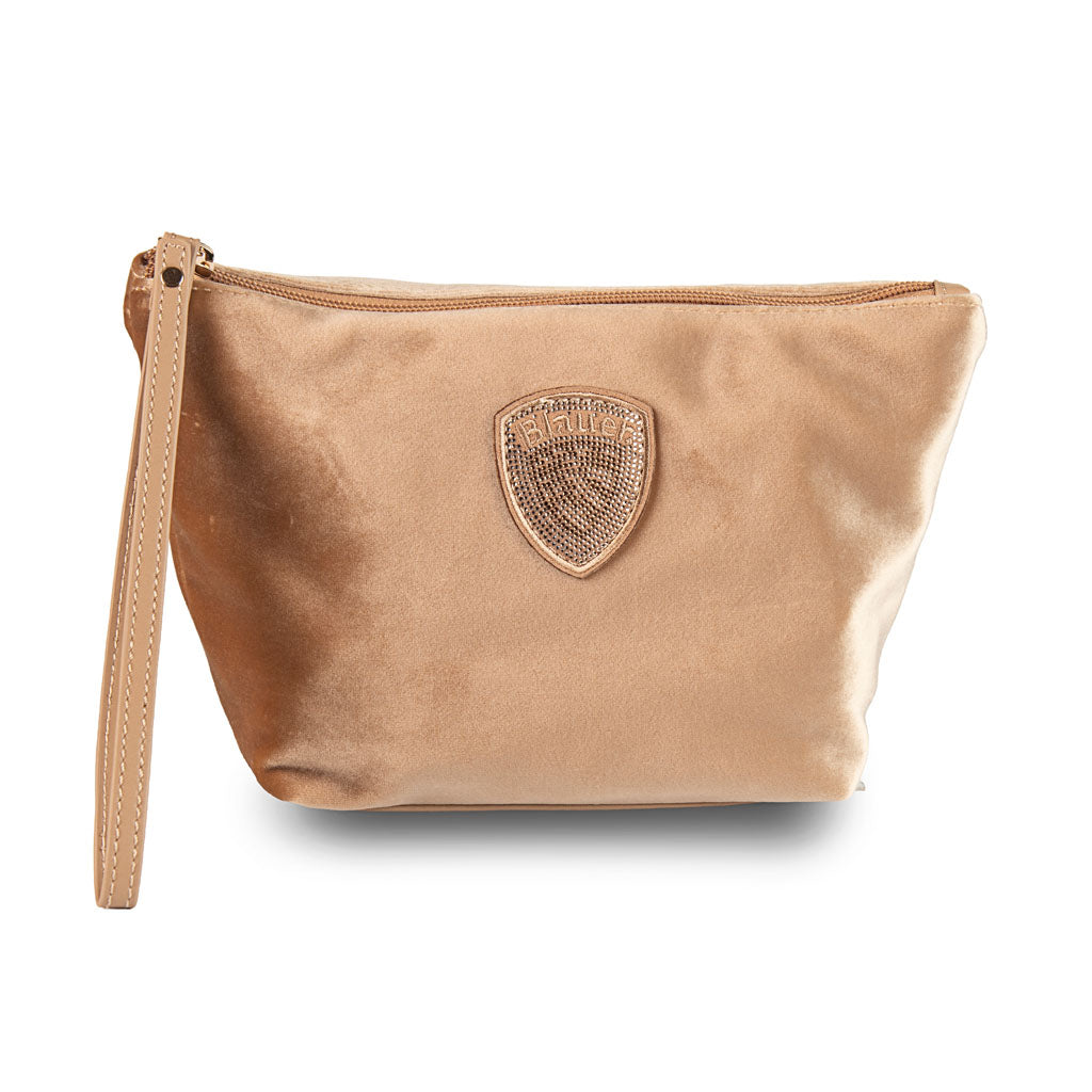 POCHETTE DONNA BLAUER CON LOGO SCUDO E STRASS - COL. BEIGE