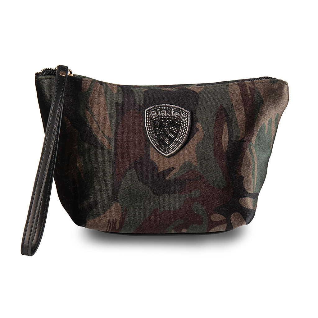 POCHETTE DONNA BLAUER CON LOGO SCUDO E STRASS - COL. MIMETICO