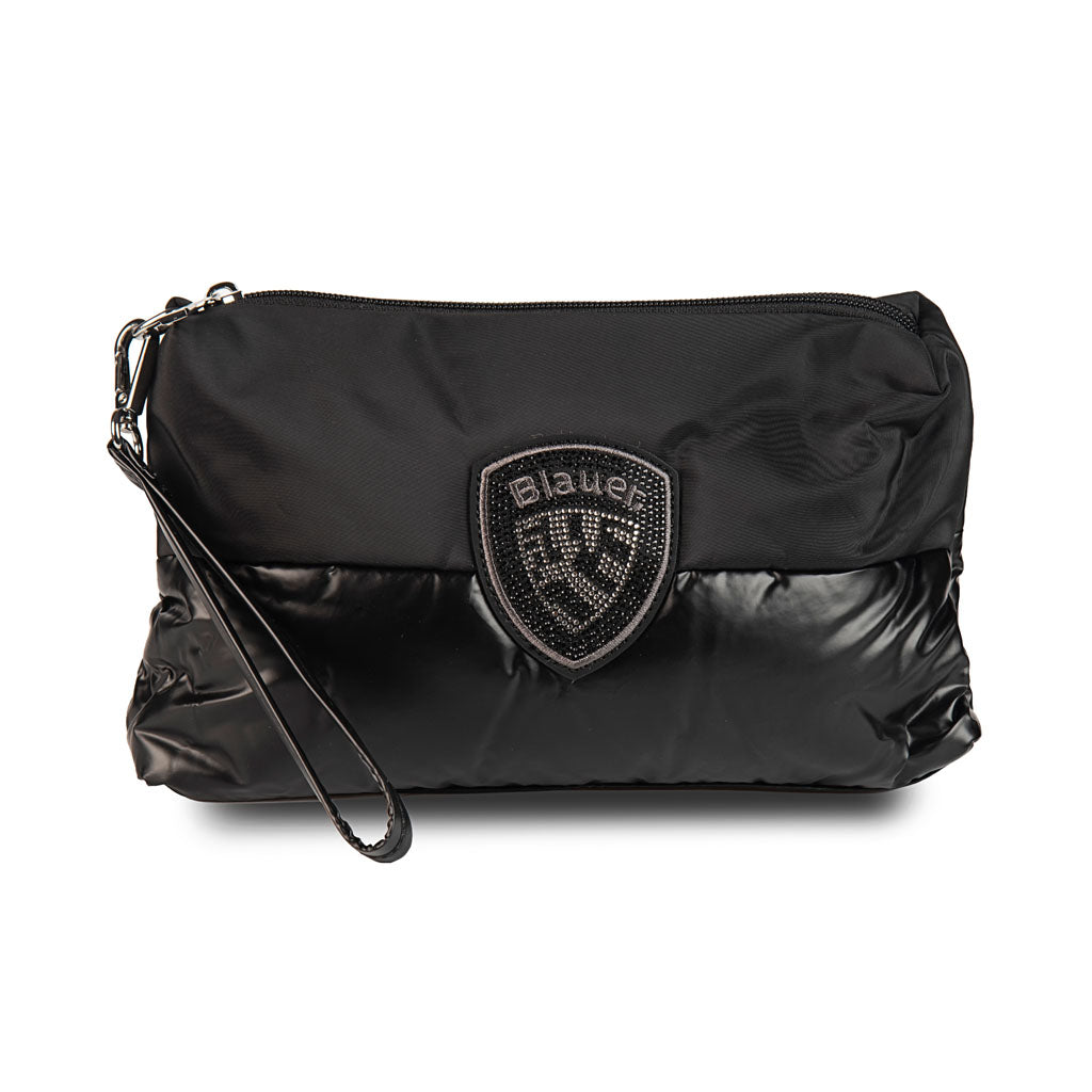 POCHETTE DONNA BLAUER TRAPUNTATA CON LOGO SCUDO MOD. "MIRA" - COL. NERO