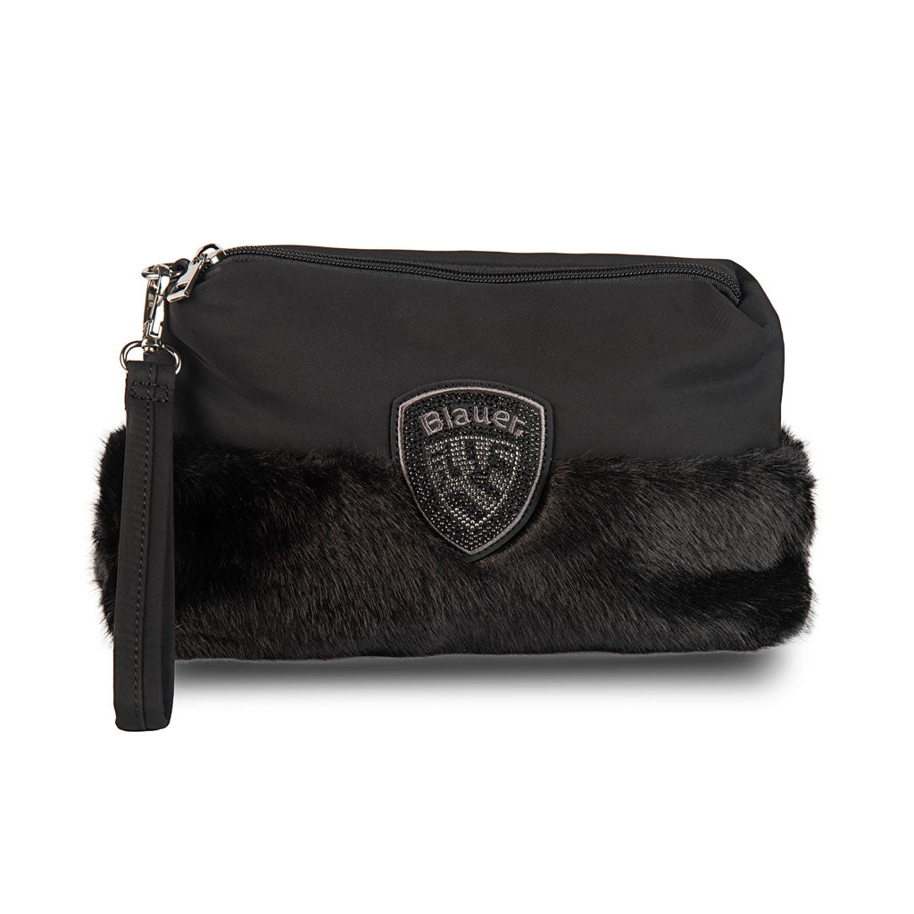POCHETTE DONNA BLAUER CON PELLICCIA SINTENTICA MOD. "MIRA" - COL. NERO