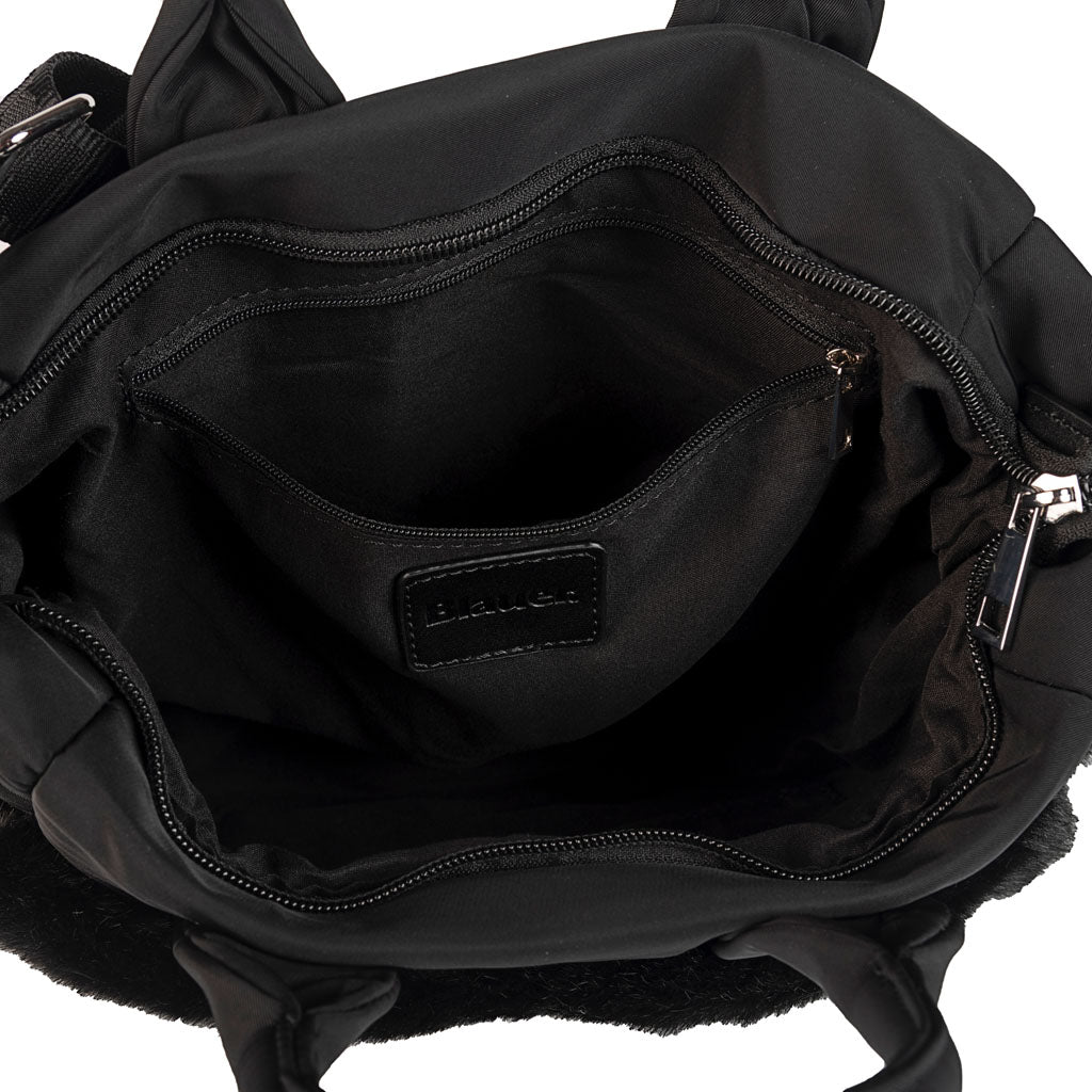 SHOPPER DONNA BLAUER CON PELLICCIA SINTETICA - COL. NERO