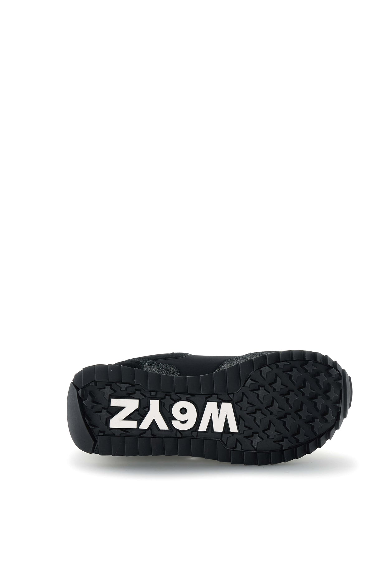 SNEAKERS DONNA W6YZ MOD. "DEVA" IN PELLE E TESSUTO CON GLITTER - COL. NERO